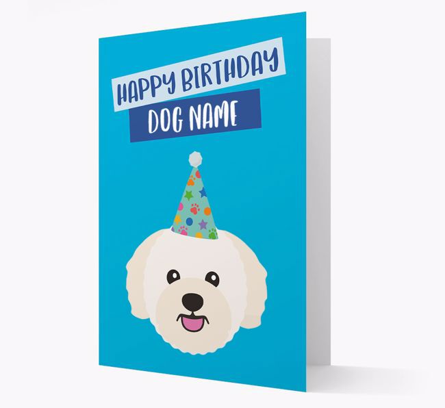 Personalised 'Happy Birthday {dogsName}' Card with {breedCommonName} Icon